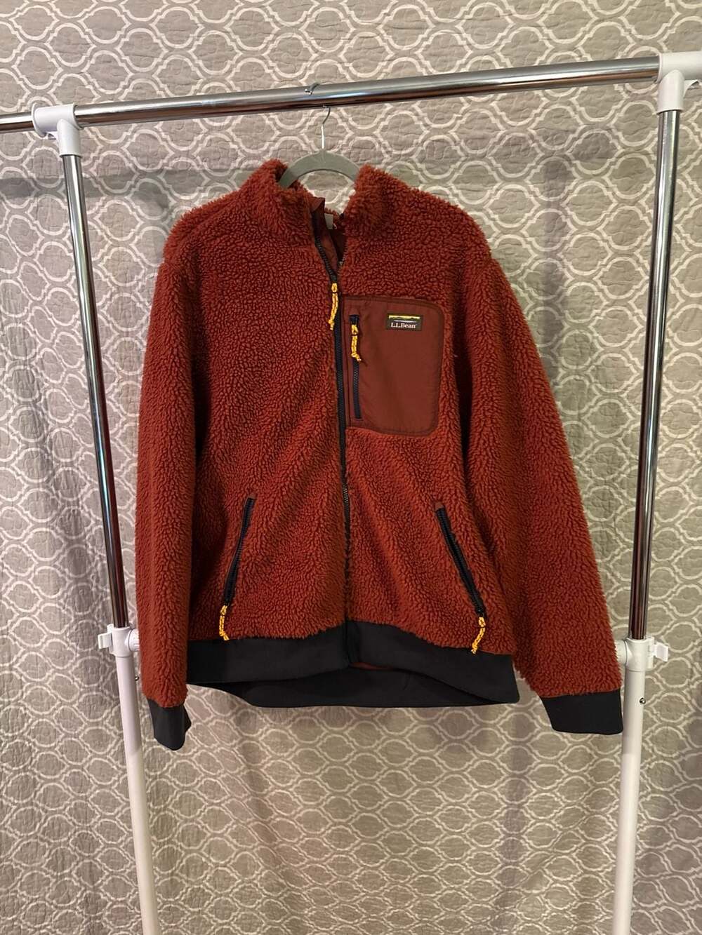 L.L.Bean Men's Bean's Sherpa Fleece Jacket Rust Orange Size XL-REG